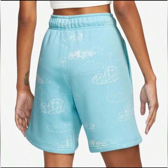 JORDAN Artist Series By Duncan Parker Fleece Shorts Aqua Size S NEW - Picture 2 of 9